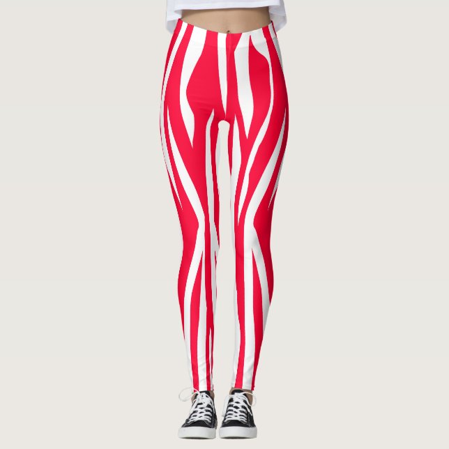 Red Zebra Print Leggings (Vorderseite)