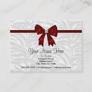 Red Zebra Red Bow Zebra Business Cards Visitenkarte