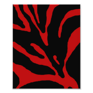 Red Zebra Stripe Animal Print Fotodruck