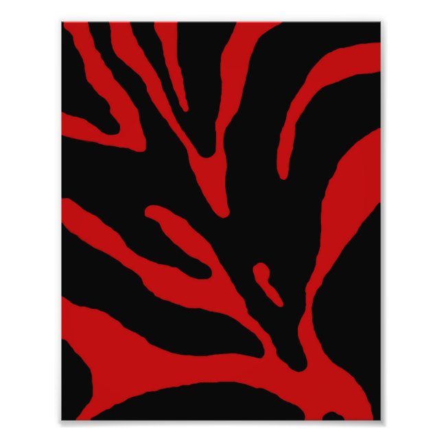Red Zebra Stripe Animal Print Fotodruck (Vorne)