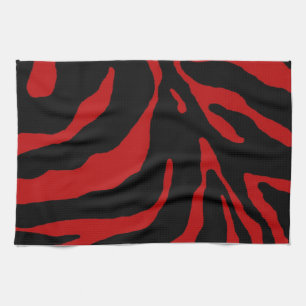 Red Zebra Stripe Animal Print Geschirrtuch