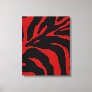Red Zebra Stripe Animal Print Leinwanddruck