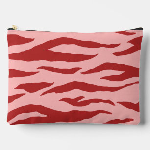 Red Zebra Stripes Pattern Zubehörtasche