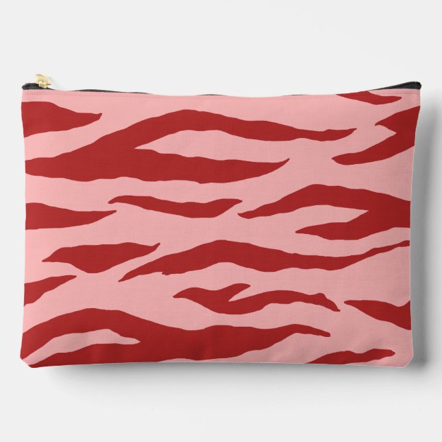 Red Zebra Stripes Pattern Zubehörtasche (Vorderseite)