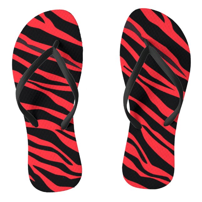 Red Zebra Striping Flip Flops (Fußbett)