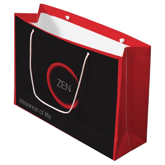 Red Zen Große Geschenktasche Geschenktüte (Vorderseite Schrägansicht)