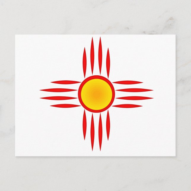 Red Zia Sun God Postkarte (Vorderseite)