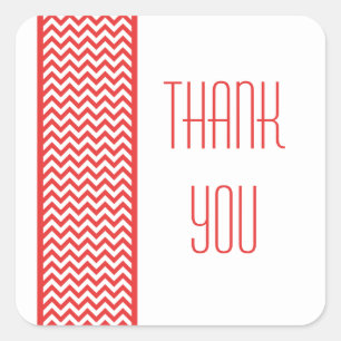 Red Zickzack Border Danke Stickers