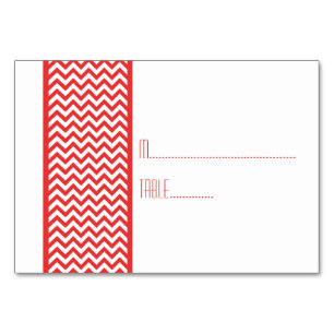 Red Zickzack Border Escort Card Tischnummer