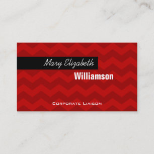 Red Zickzack Modern Beruflich Business Cards Visitenkarte
