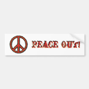 Red Zig Zag Peace Sign Autoaufkleber