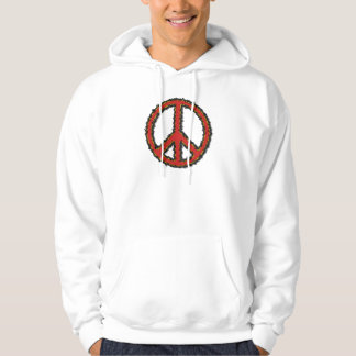 Red Zig Zag Peace Sign Hoodie