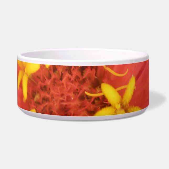Red Zinnia Macro Dog Bowl Napf (Vorderseite)