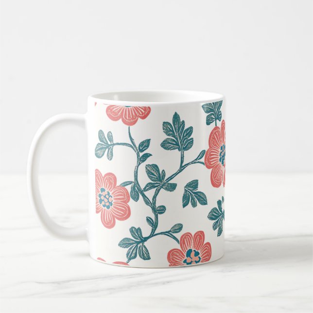 Red Zinnias Kaffeetasse (Links)
