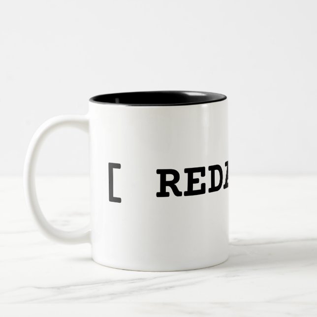 [ REDACTED ] Typographic Minimalist Two-Tone Mug (Gauche)