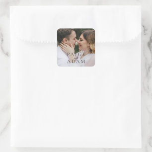 Redaktionelles Foto Moderne Hochzeit Quadratischer Aufkleber