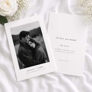 Redaktionelles Foto Moderne Serifen-Hochzeit Save The Date
