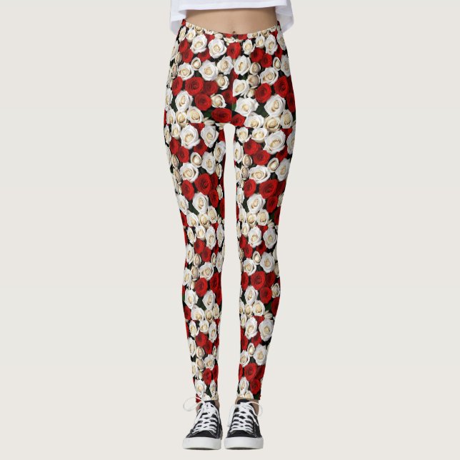 RedandWhiteRoses Leggings (Vorderseite)