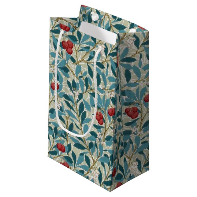 Redberry Tree, William Morris Kleine Geschenktüte (Vorderseite Schrägansicht)