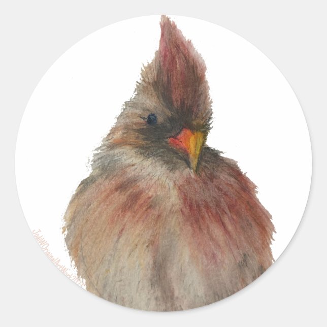 Redbird-Aufkleber Runder Aufkleber (Vorderseite)