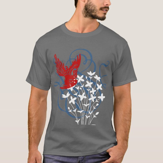 Redbird und Bluets (dunkel) T-Shirt (Vorderseite)