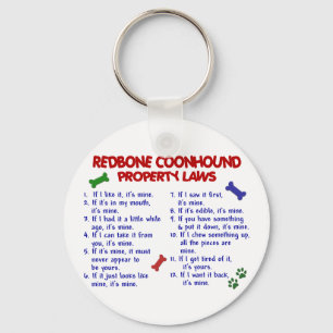 REDBONE COONHOUND Eigentums-Gesetze 2 Schlüsselanhänger