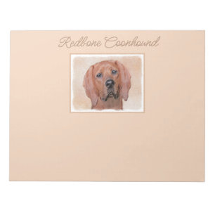 Redbone Coonhound-Gemälde - Süße originelle Hundek Notizblock