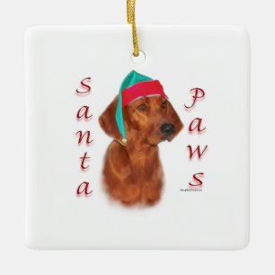 Redbone Coonhound Santa Paws Keramikornament