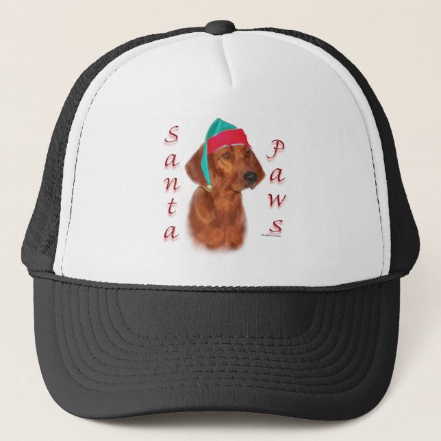 Redbone Coonhound Santa Paws Truckerkappe (Vorderseite)