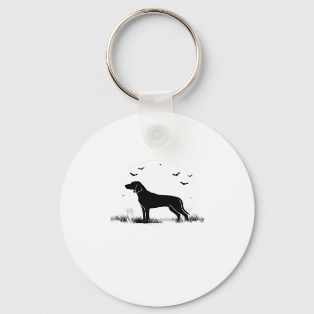 Redbone Dog � Halloween Mond Silhouette Oversized  Schlüsselanhänger (Vorderseite)