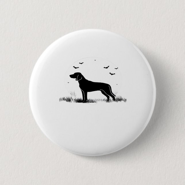 Redbone Dog � Halloween Moon Silhouette Oversized  Button (Vorderseite)