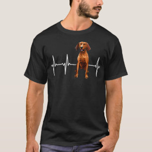 Redbone-Kontrastmittel Herzschlag Dog Lover Zip T-Shirt