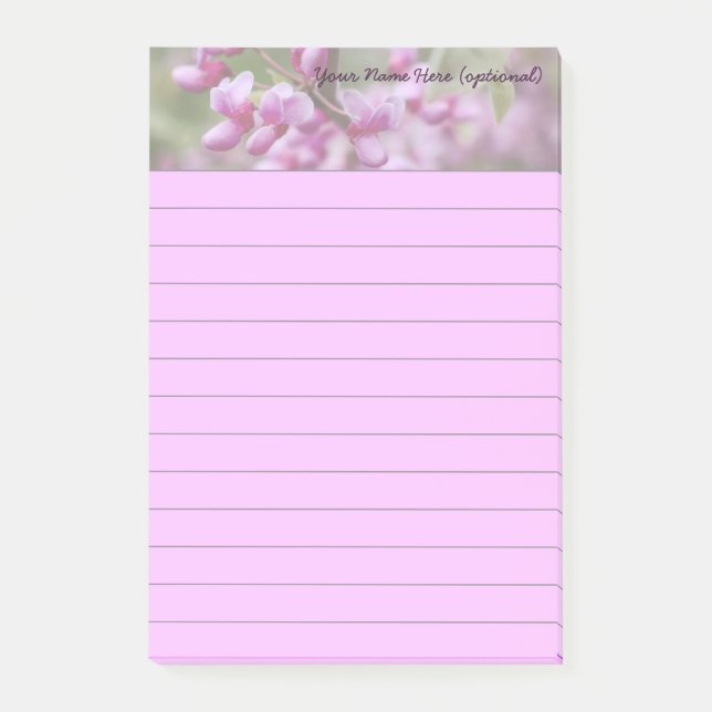 Redbud-Blüten Post-it Klebezettel (Vorderseite)