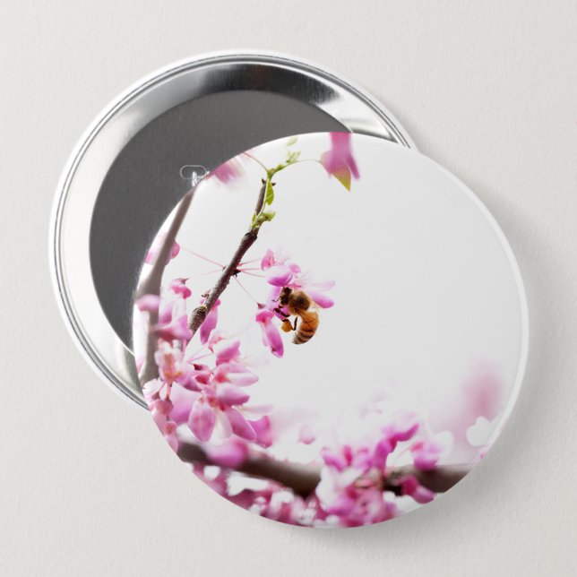 Redbud & Honeybee in Springtime Button (Vorne & Hinten)