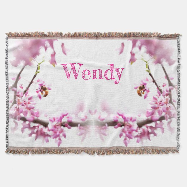 Redbud & Honeybee in Springtime Decke (Vorderseite)