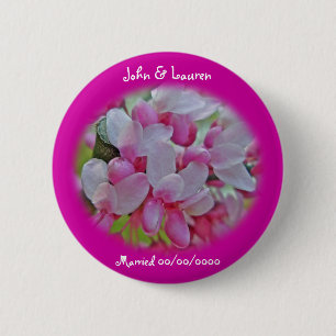 Redbud Tree Blüten Hochzeit zu individualisieren Button