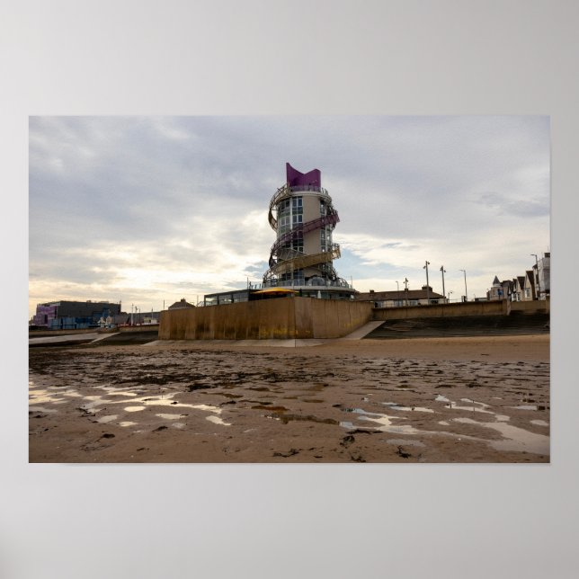 Redcar Strand und Beacon Poster (Vorne)