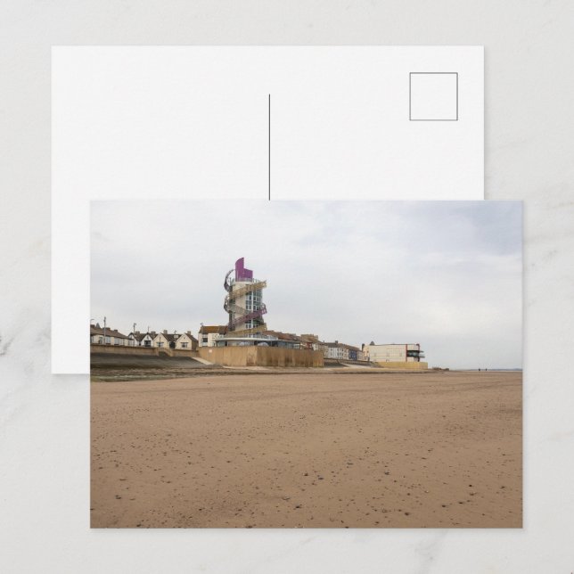 Redcar Strand und Beacon Postkarte (Vorne/Hinten)