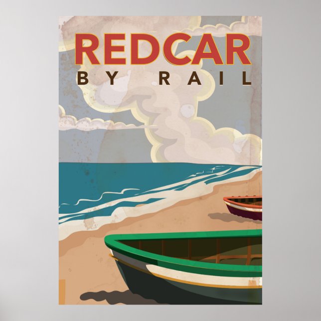 Redcar Vintage Reiseplakat Poster (Vorne)