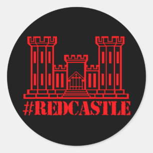 #Redcastle Pionier (großes Schloss) Runder Aufkleber