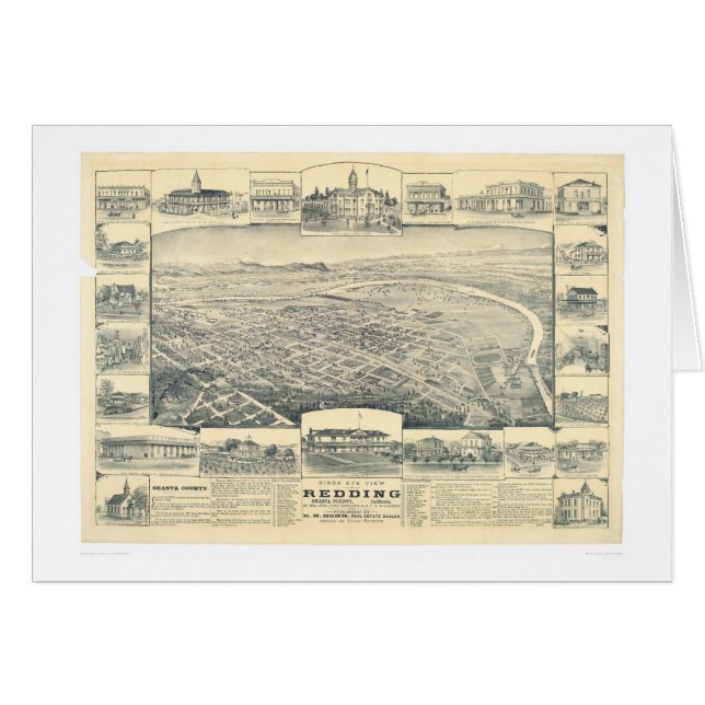 Redding, carte panoramique de CA (1393A) (Devant horizontal)