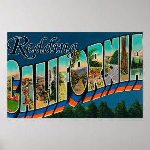 Redding, Kalifornien - große Buchstabe-Szenen Poster