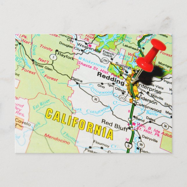 Redding, Kalifornien Postkarte (Vorderseite)