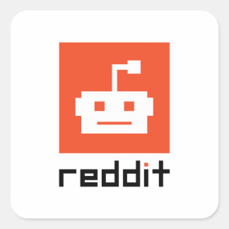 Reddit-Logo-Kunst Quadratischer Aufkleber