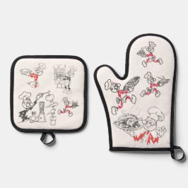 Reddy Kilowatt Ofenhandschuh & Topflappen-Set