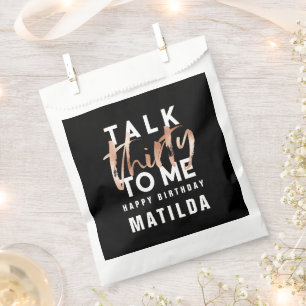 Rede 30 mit mir moderne Rose Gold Typografie Gebur Geschenktütchen