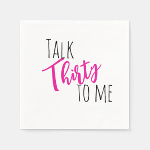 Rede 30 mit mir Neon Birthday Einladung Serviette