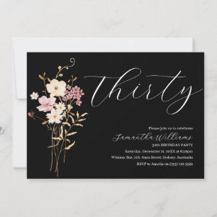 Rede dreißig mit mir Black 30. Geburtstagseinladun Einladung