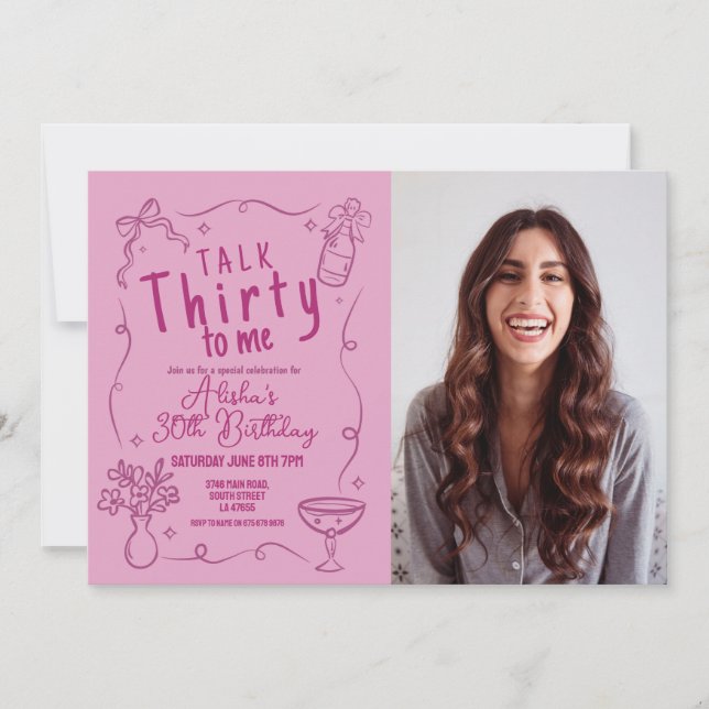 Rede dreißig mit mir Foto 30. Einladung (Vorderseite)