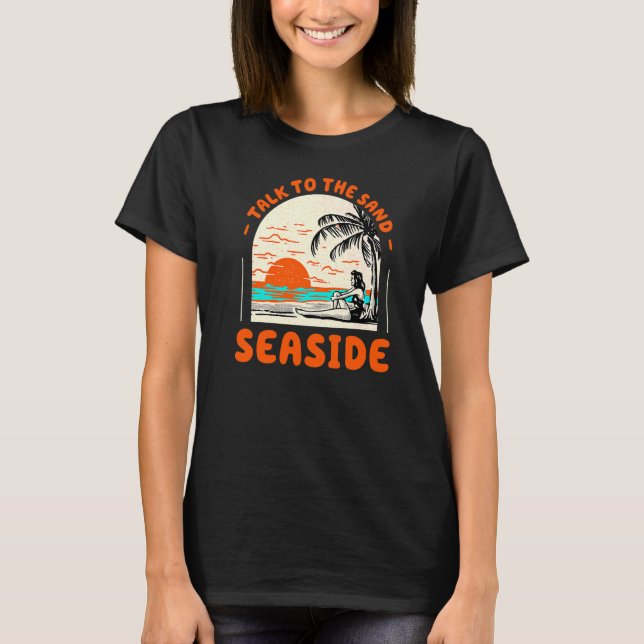 Rede mit dem Sandstrand Oregon Ocean Summer T-Shirt (Vorderseite)